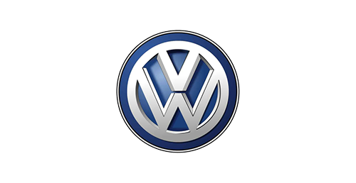 Volkswagen logga i blå och grå.
